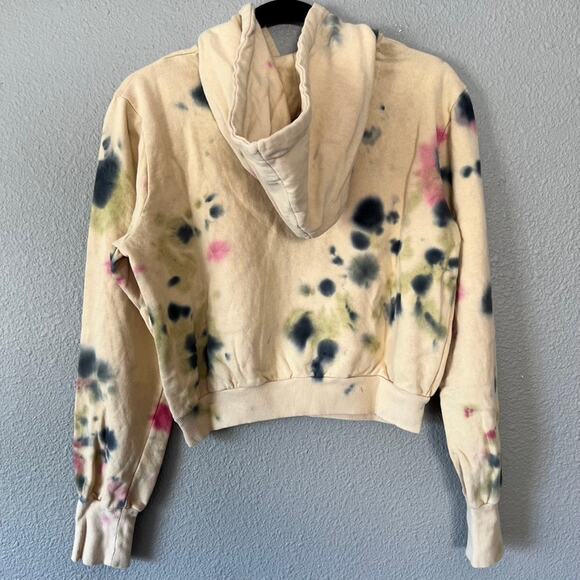 AFRM Fink Cropped Tie Dye Hoodie In Sand Crumble Women's Pullover Sweater Small - Picture 2 of 8